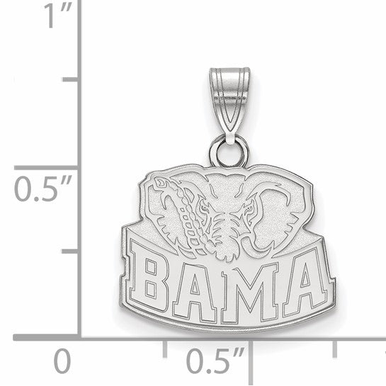 10kt White Gold LogoArt University of Alabama Elephant Small Pendant