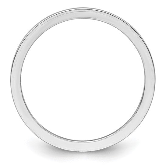 14KT White Gold 1.2mm Flat Polished Stackable Band Size 8