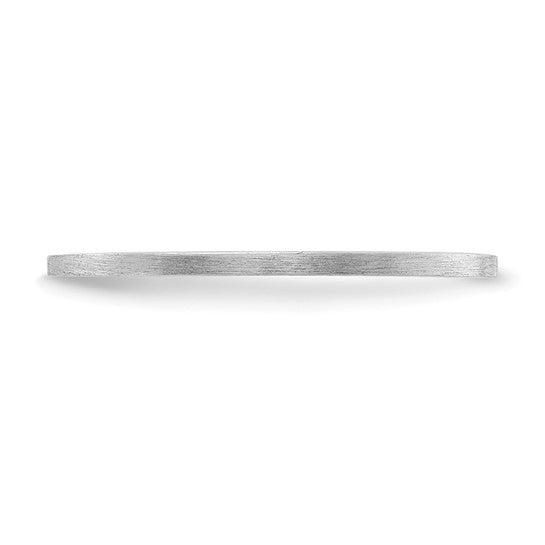14KT White Gold 1.2mm Flat Satin Stackable Band Size 9.5