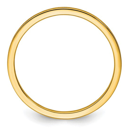 14KT Yellow Gold 1.2mm Flat Satin Stackable Band Size 10