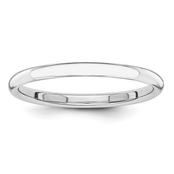 14kt White Gold Polished 2mm Stackable Band Size 5.5