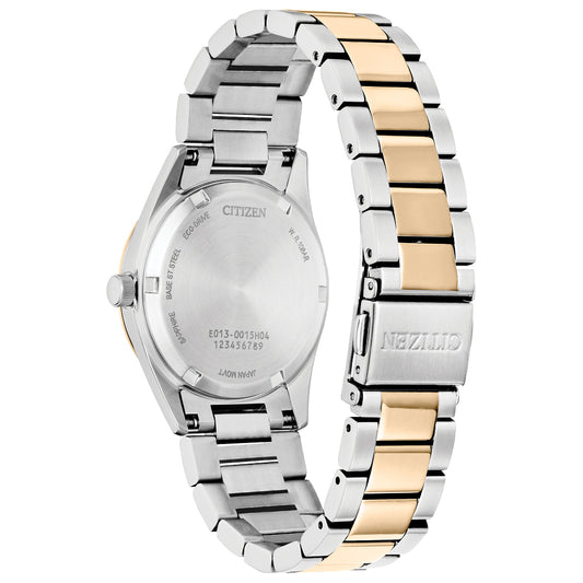 Ladies' Citizen Eco-Drive® Diamond Accent Rose Two-Tone Watch with Pink Dial