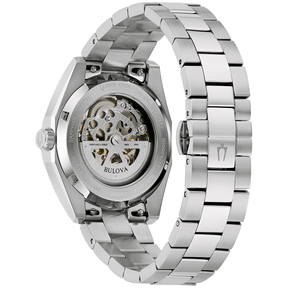 Men’s Bulova Dress Classic Surveyor Automatic Watch with Blue Dial (Model: 96B436)
