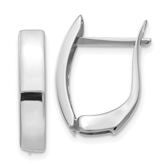 14KT White Gold Polished Hinged Post Earrings