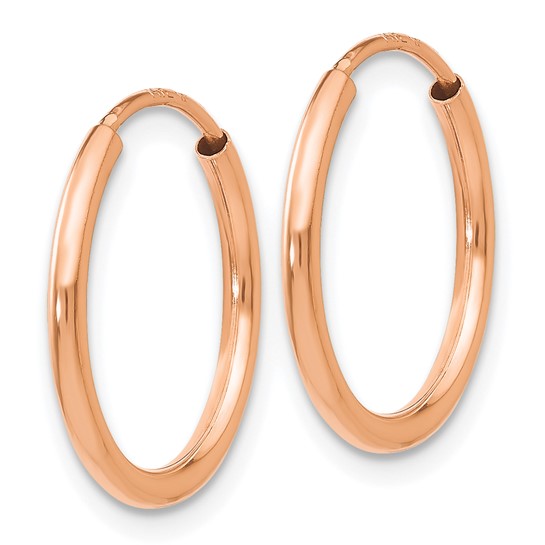14kt Rose Gold Polished Endless Tube Hoop Earrings