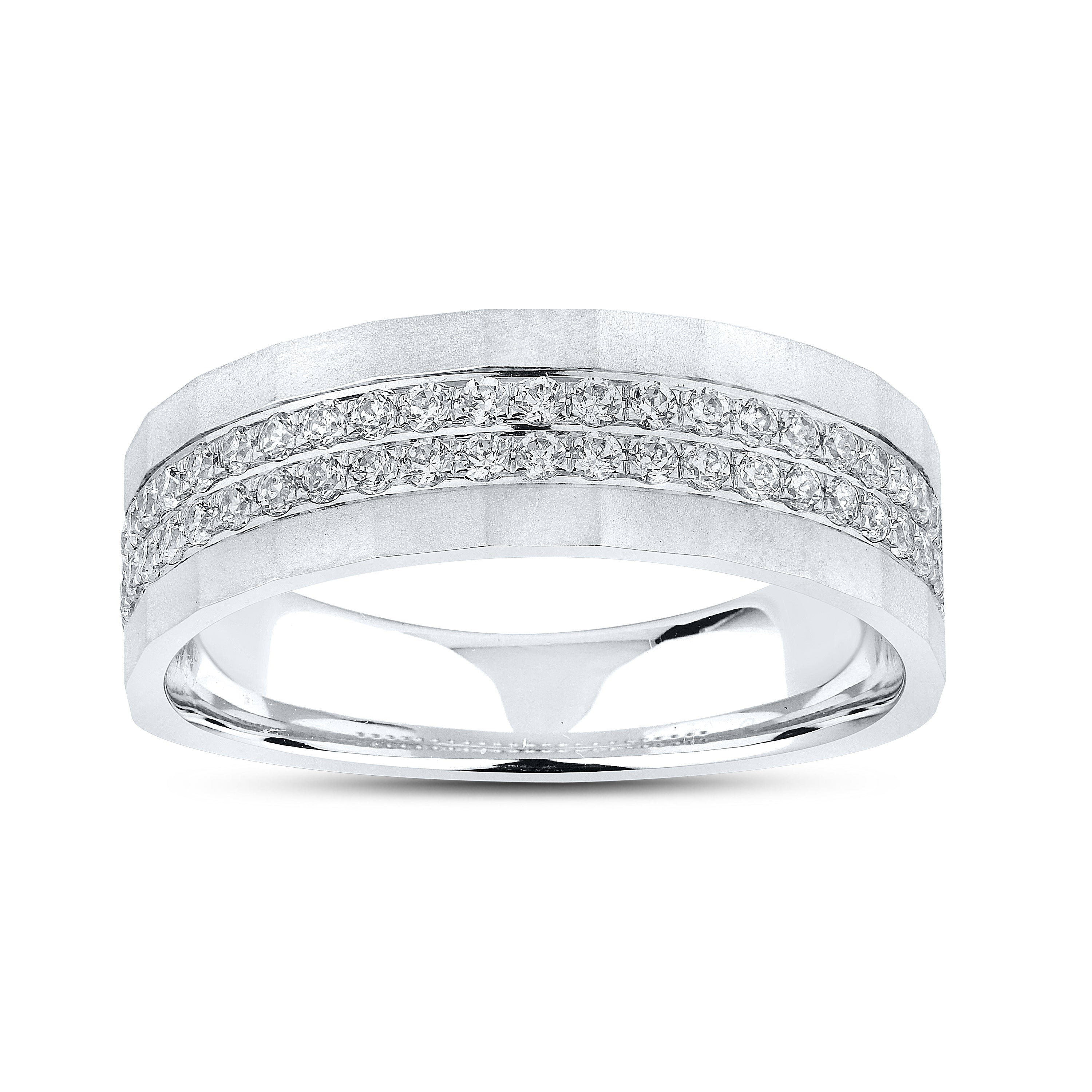 14KT WHITE GOLD 0.53 CTW MEN’S DIAMOND BAND