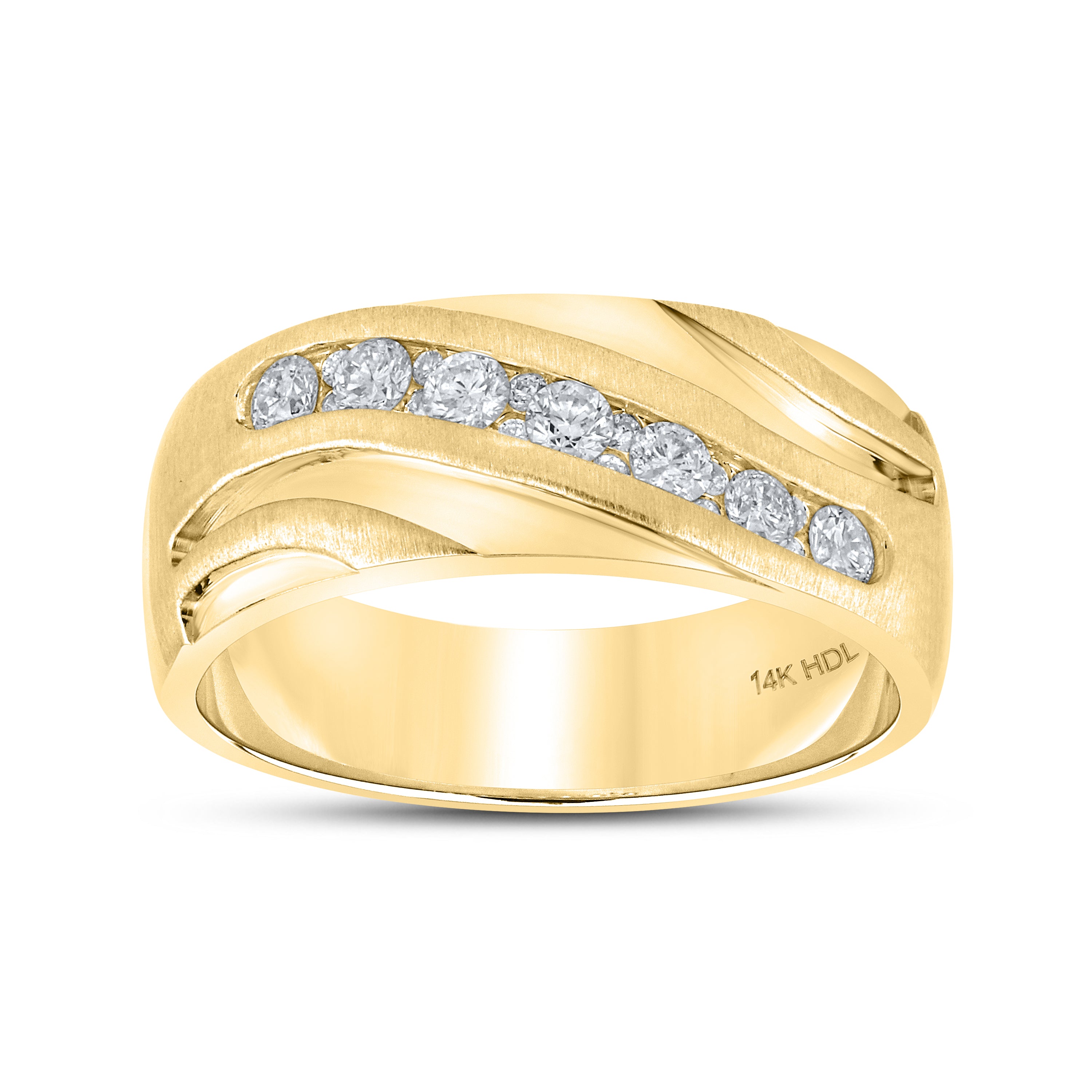 10KT YELLOW GOLD 0.53 CTW MEN’S DIAMOND BAND