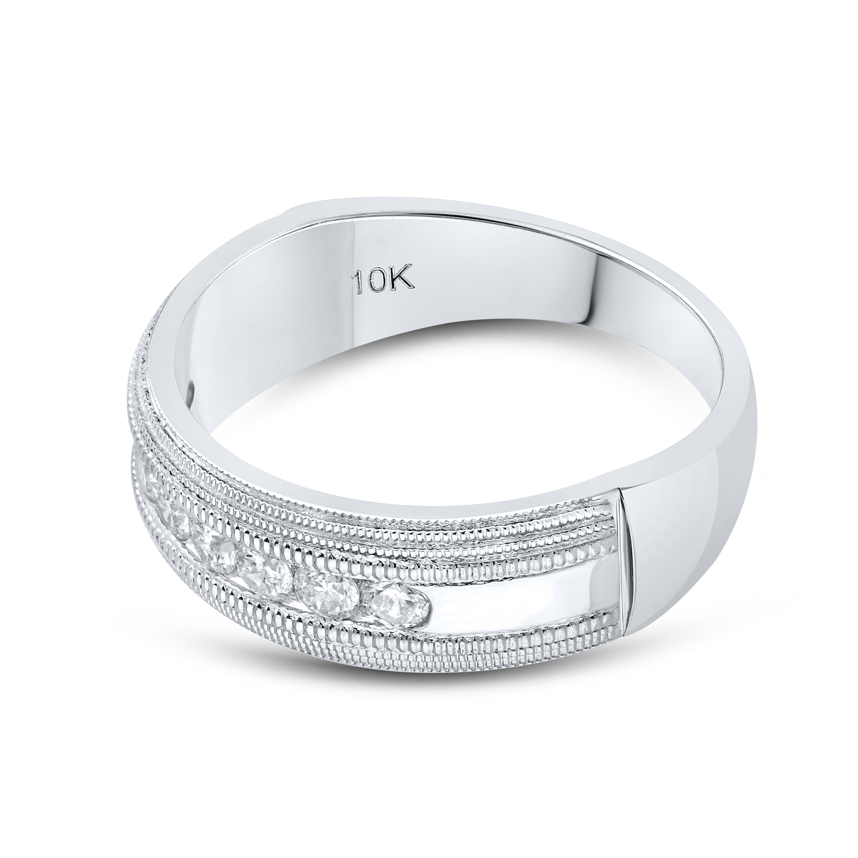 10KT WHITE GOLD 0.48 CTW MEN’S DIAMOND BAND