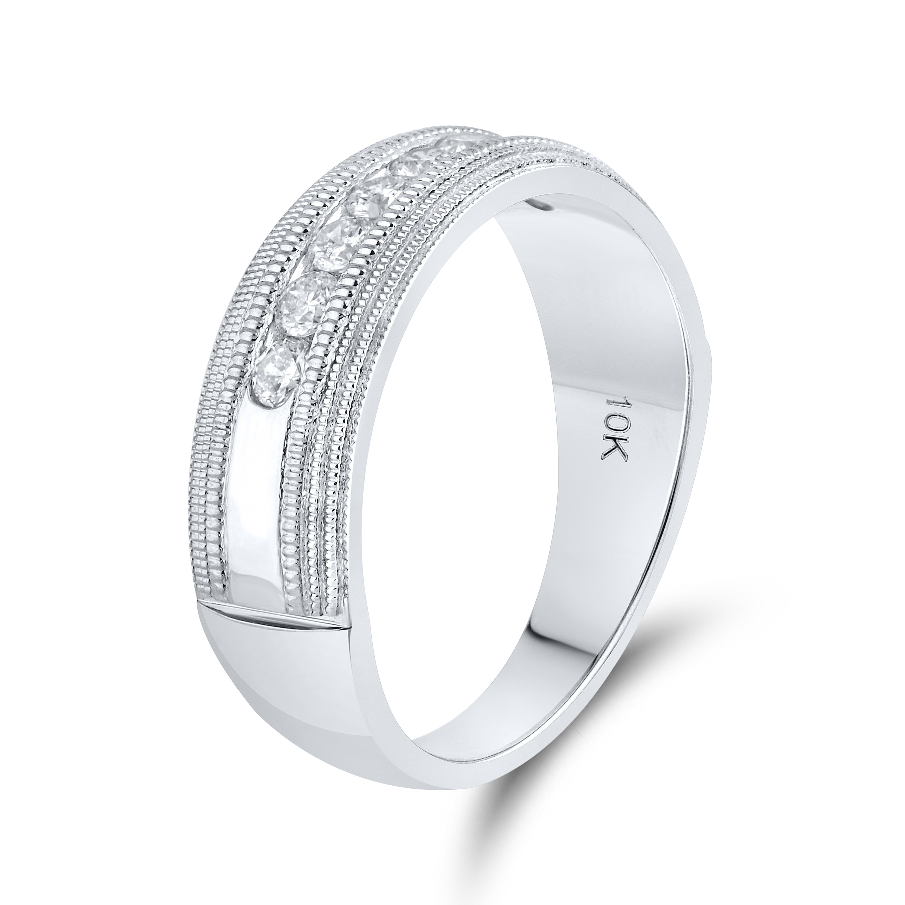10KT WHITE GOLD 0.48 CTW MEN’S DIAMOND BAND