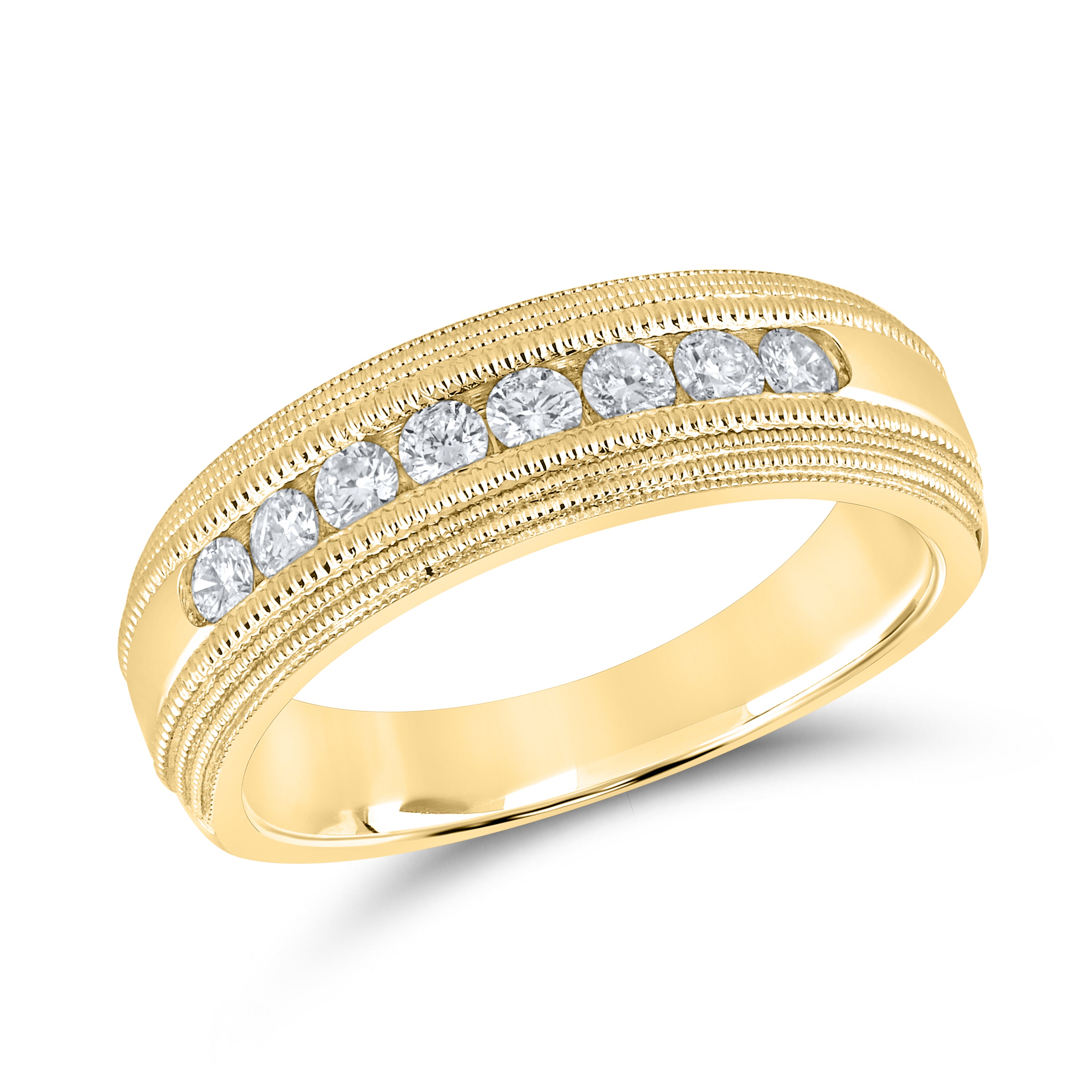 10KT YELLOW GOLD 0.49 CTW MEN’S DIAMOND BAND