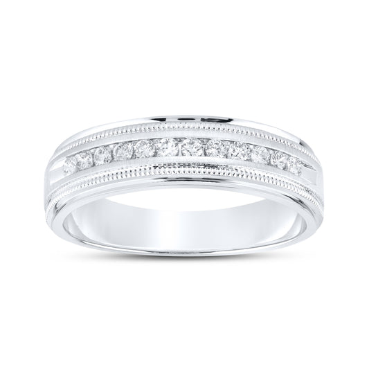 14kt White Gold 0.25 CTW Diamond Men’s Band