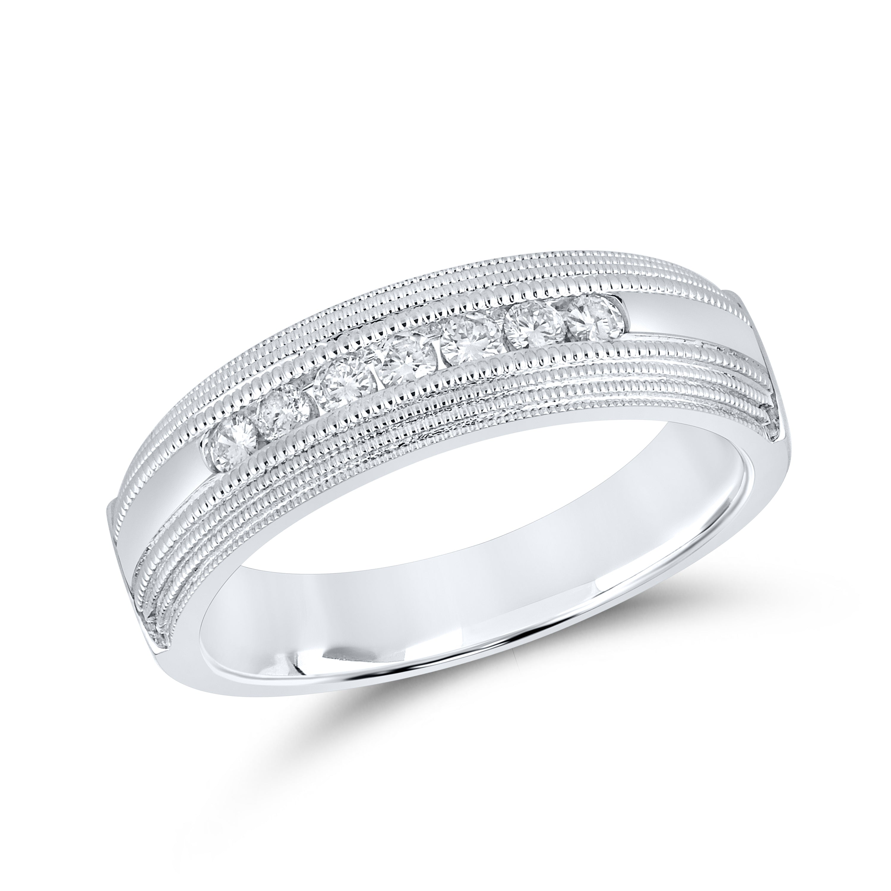 10KT WHITE GOLD 0.24 CTW MEN’S DIAMOND BAND