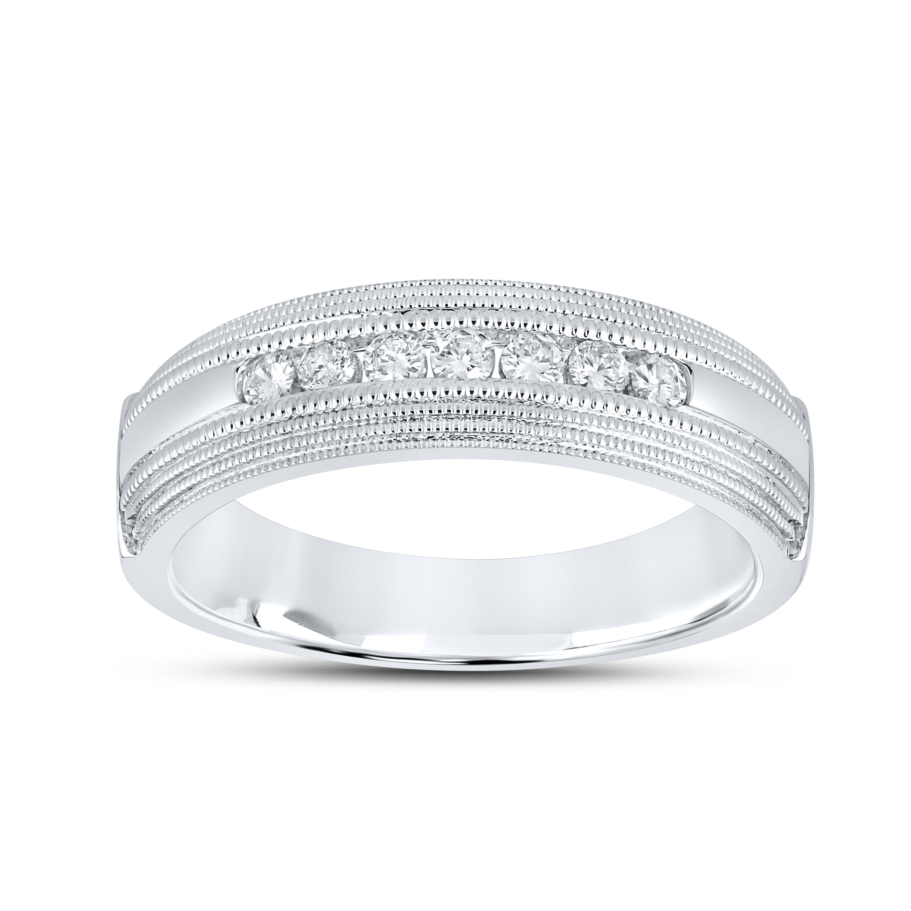 10KT WHITE GOLD 0.24 CTW MEN’S DIAMOND BAND