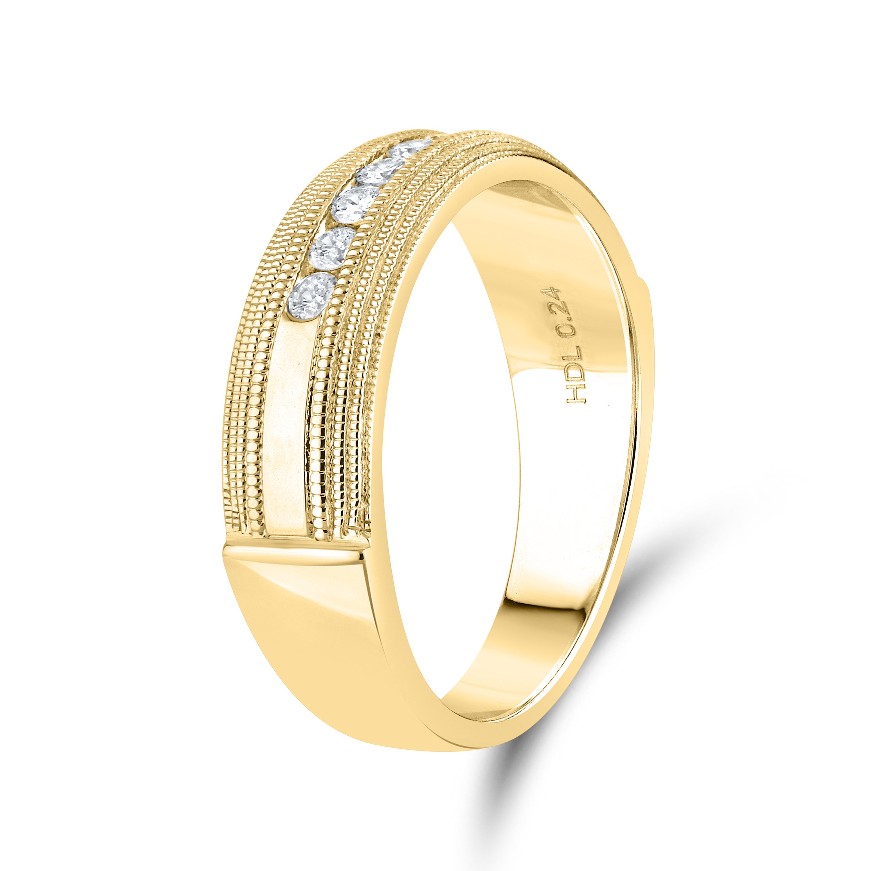 10KT YELLOW GOLD 0.23 CTW MEN’S DIAMOND BAND