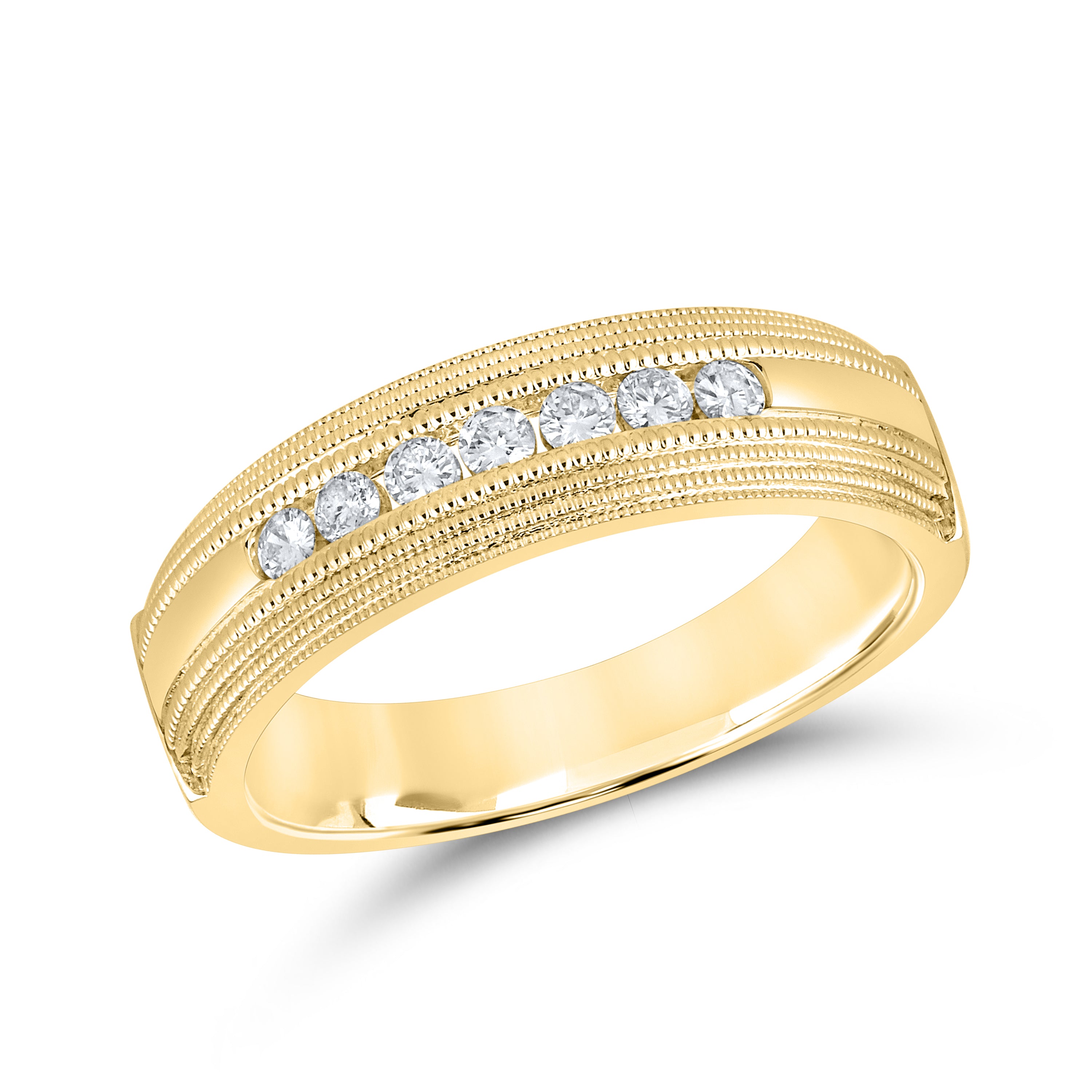 10KT YELLOW GOLD 0.23 CTW MEN’S DIAMOND BAND