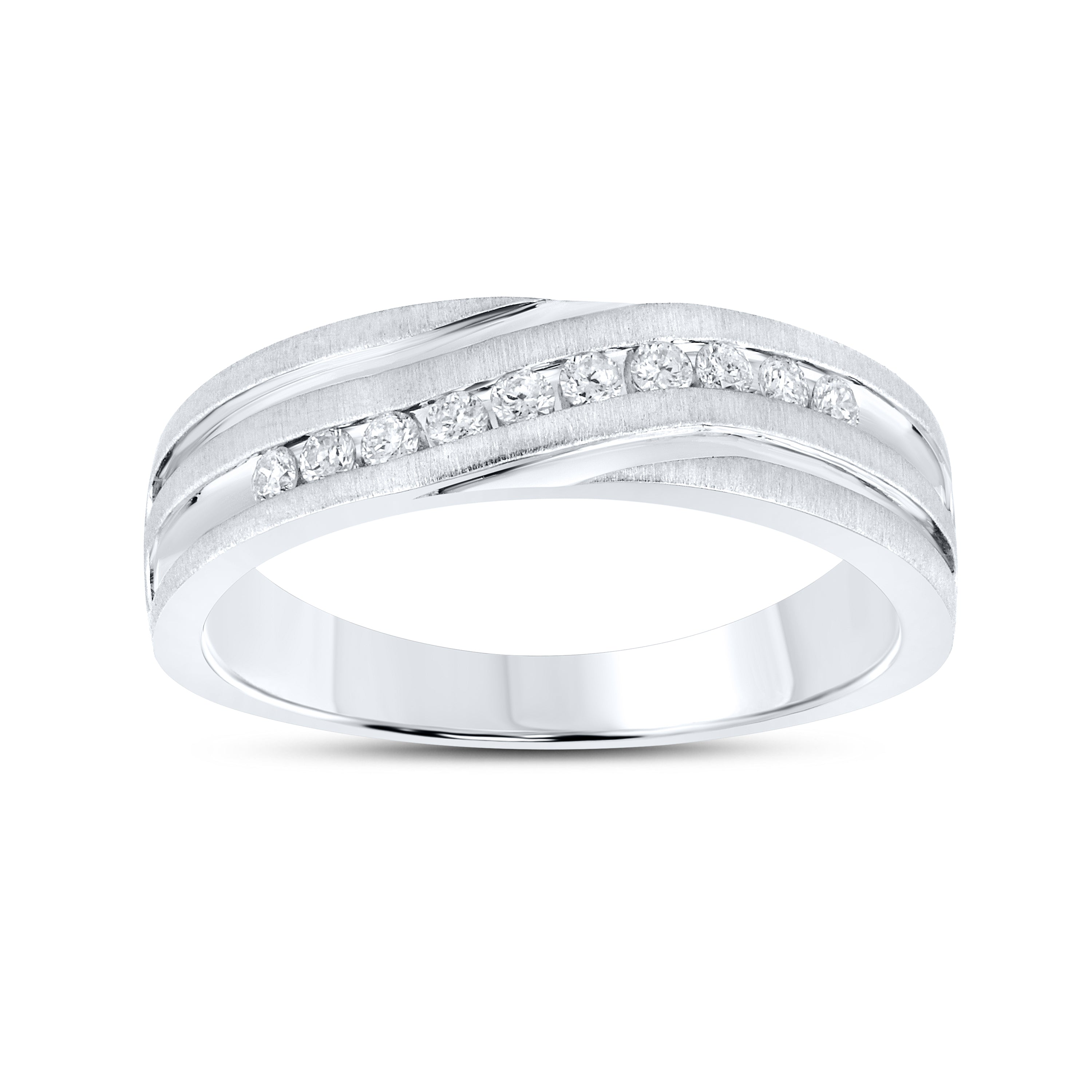 10KT WHITE GOLD 0.25 CTW MEN’S DIAMOND BAND