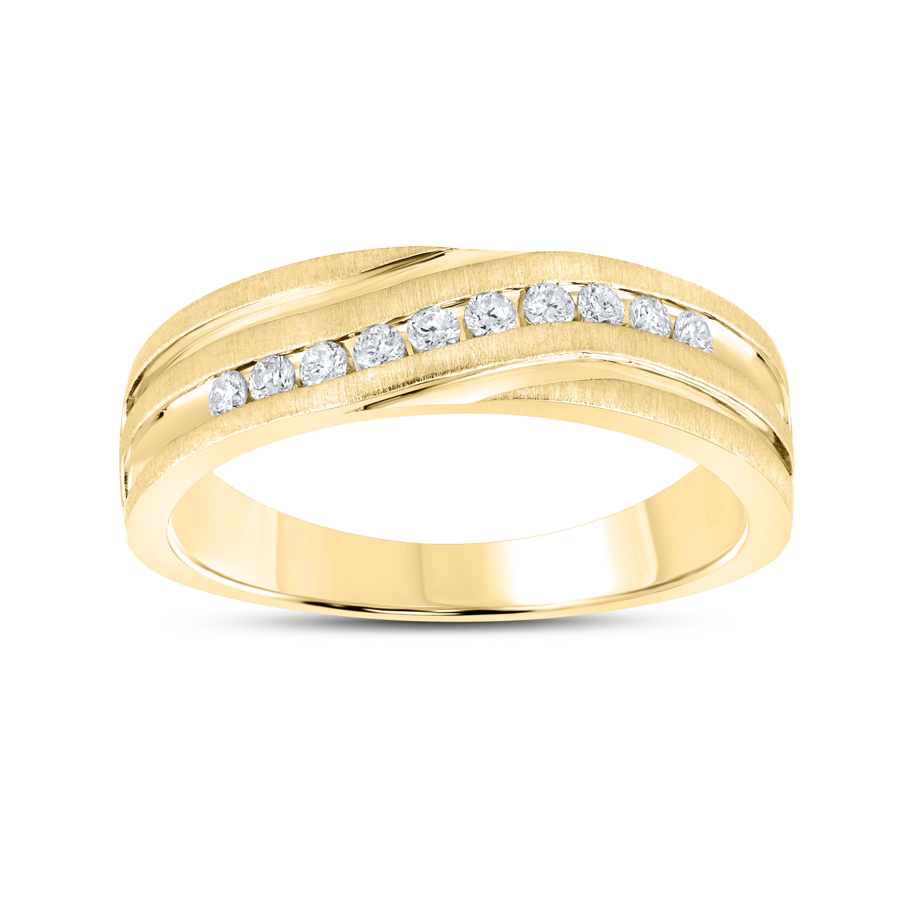 10KT YELLOW GOLD 0.25 CTW MEN’S DIAMOND BAND