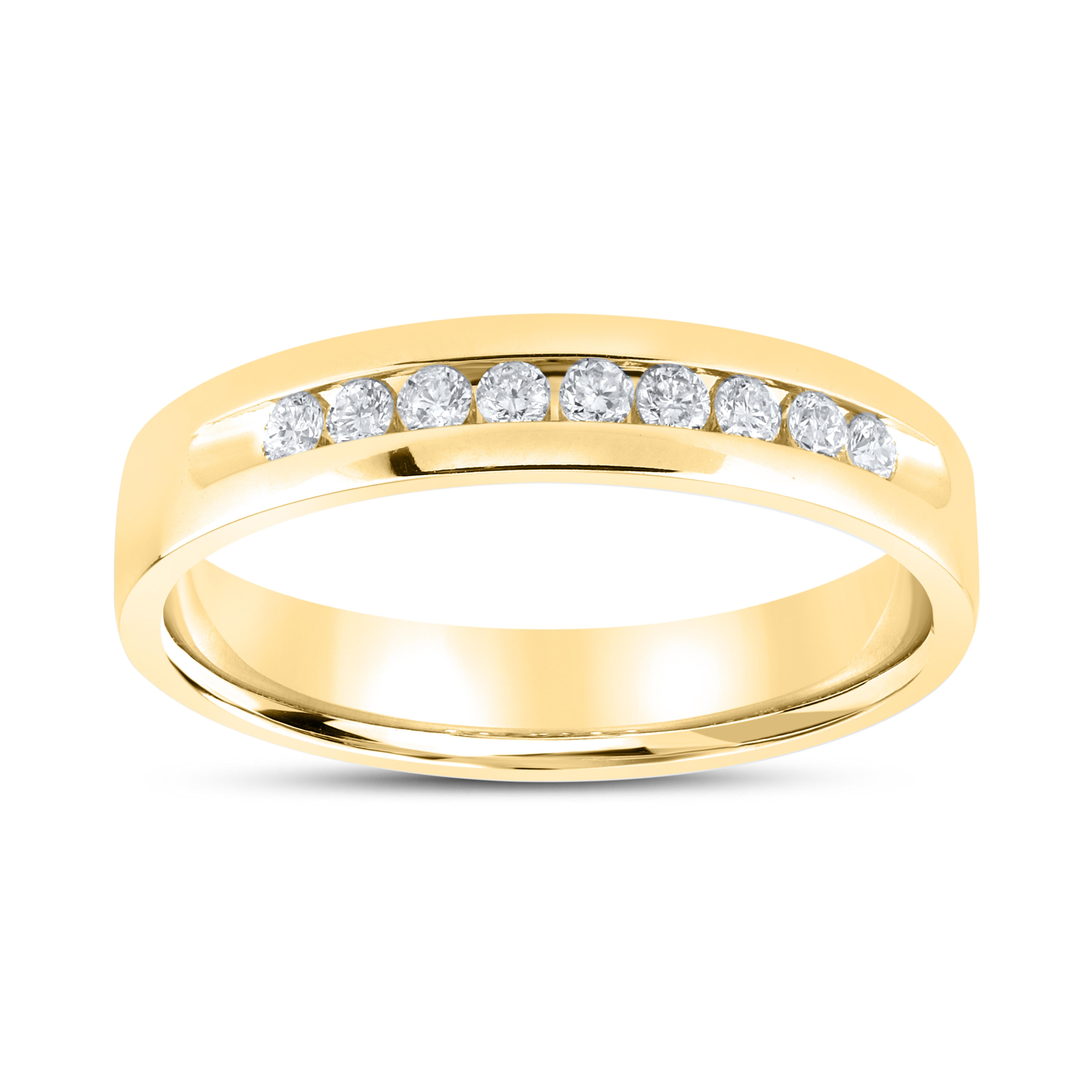 14kt Yellow Gold 0.25 CTW Lab Diamond Men's Band