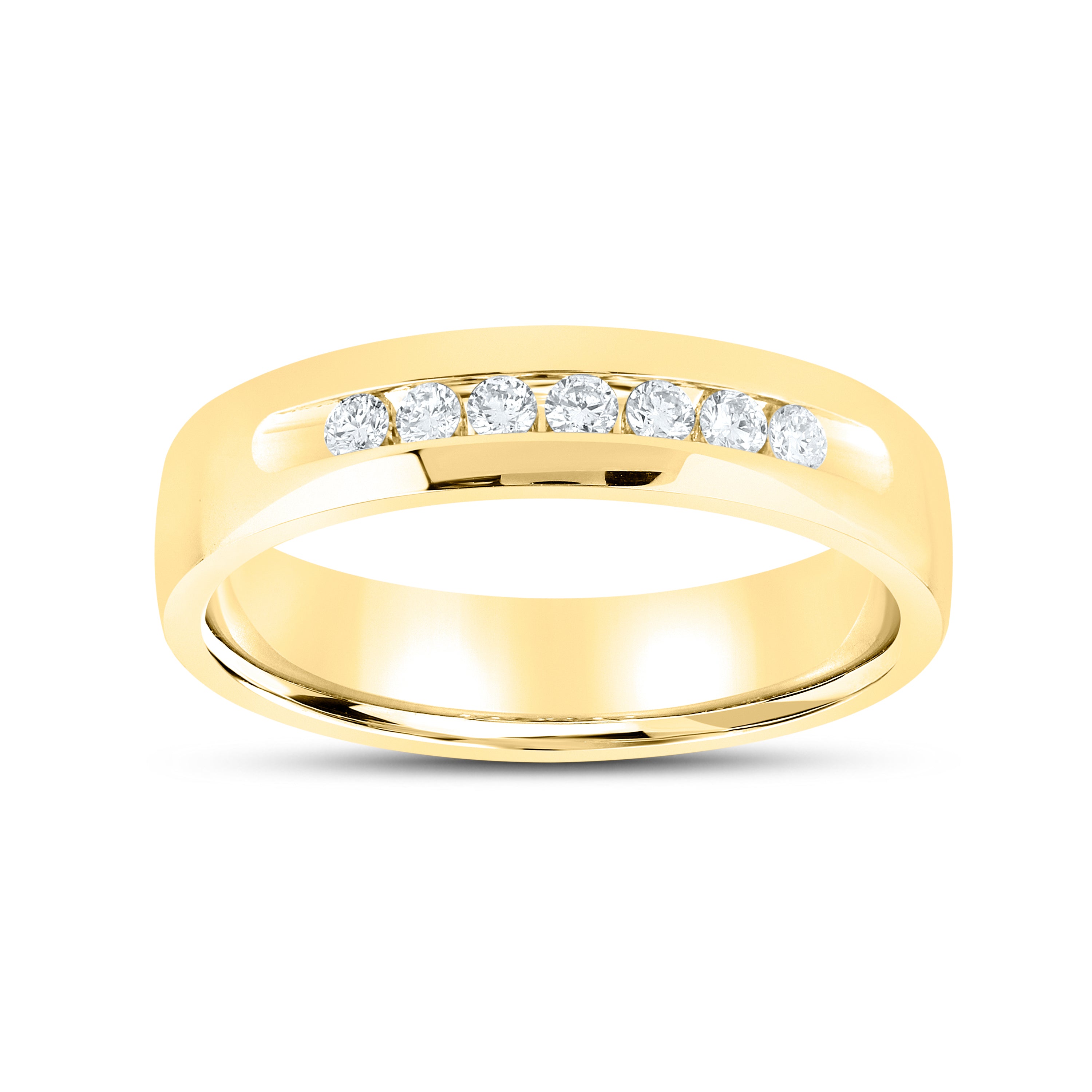 10KT YELLOW GOLD 0.23 CTW MEN’S DIAMOND BAND