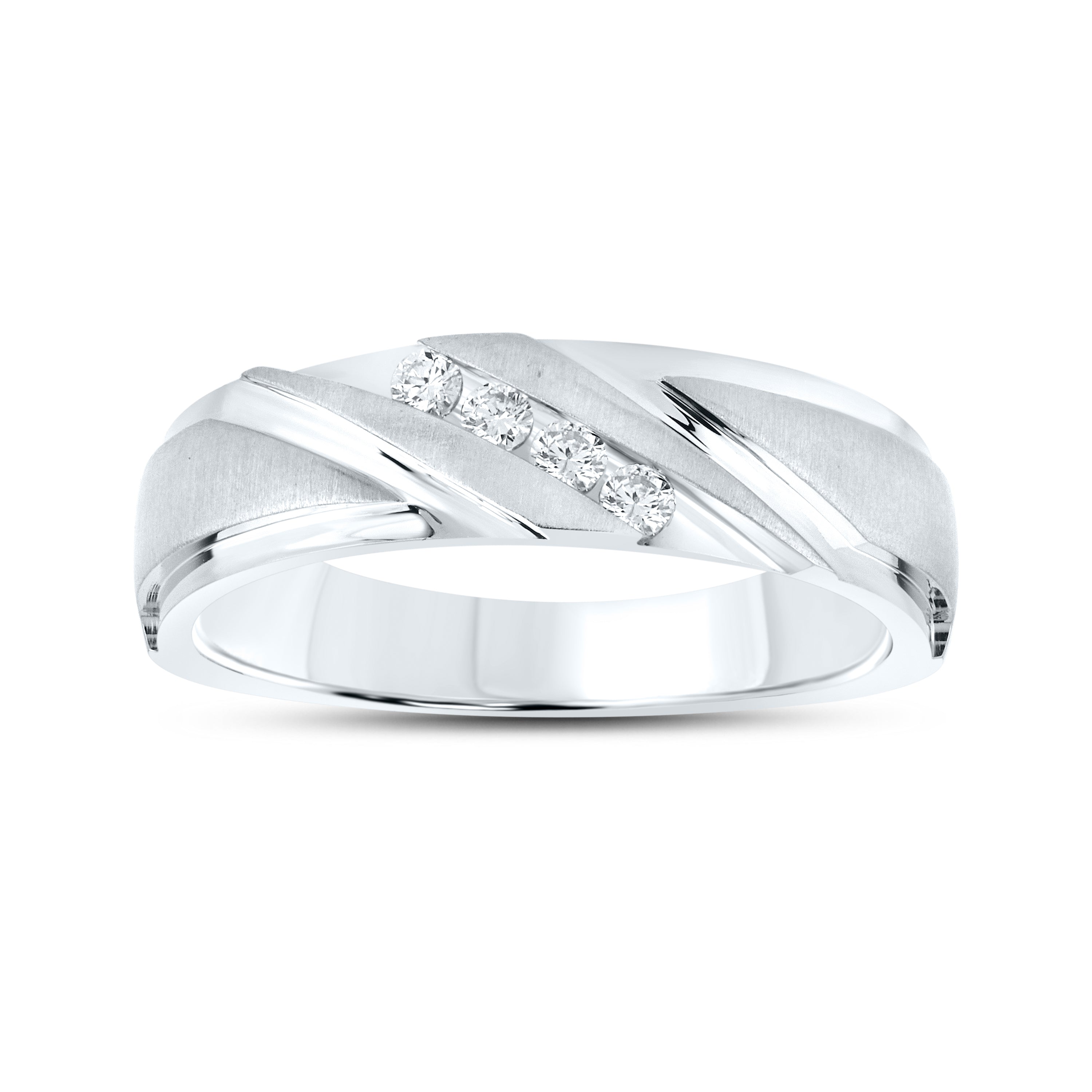 10KT WHITE GOLD 0.15 CTW MEN’S DIAMOND BAND