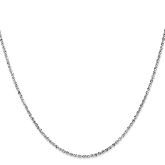 14KT White Gold 16 inch 1.5mm Regular Rope with Lobster Clasp Chain