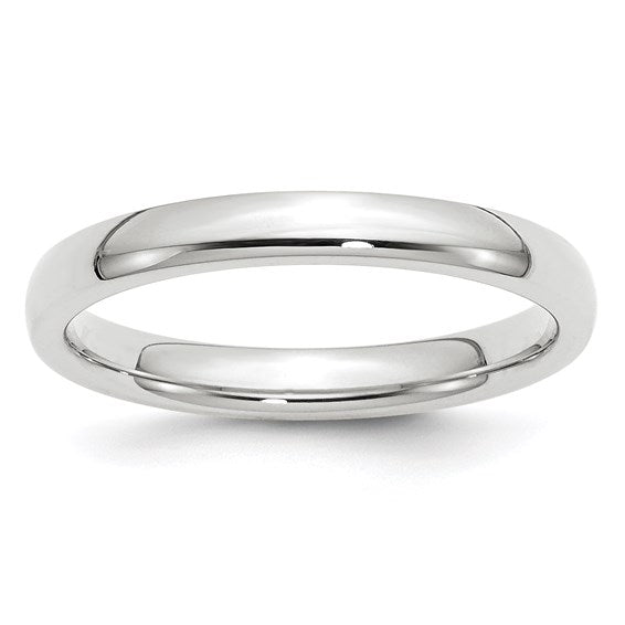 10kt White Gold 3mm Standard Weight Comfort Fit Wedding Band Size 12.5