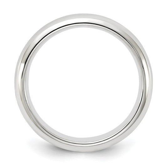 14kt White Gold 4mm Standard Weight Comfort Fit Wedding Band Size 5.5