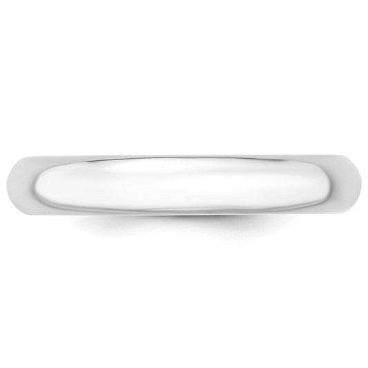 14kt White Gold 4mm Standard Weight Comfort Fit Wedding Band Size 10.5