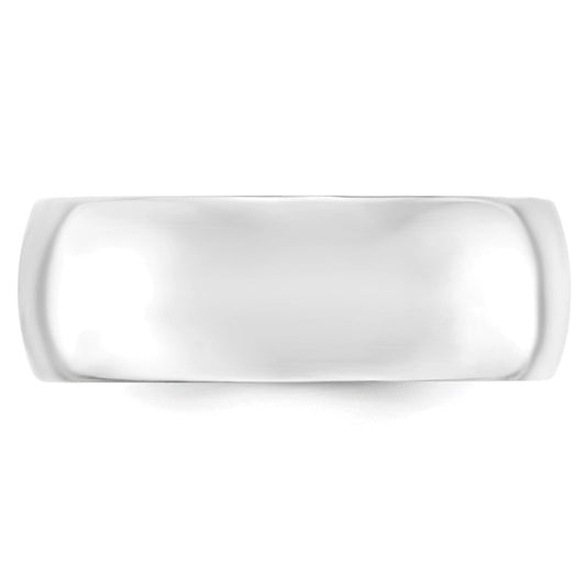 10kt White Gold 8mm Standard Weight Comfort Fit Wedding Band Size 5