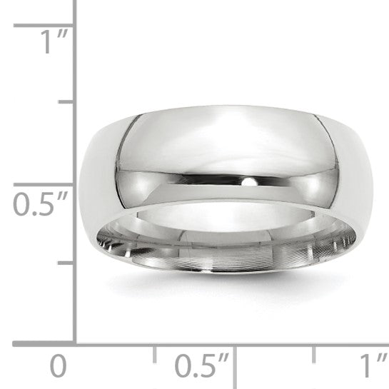 10kt White Gold 8mm Standard Weight Comfort Fit Wedding Band Size 5