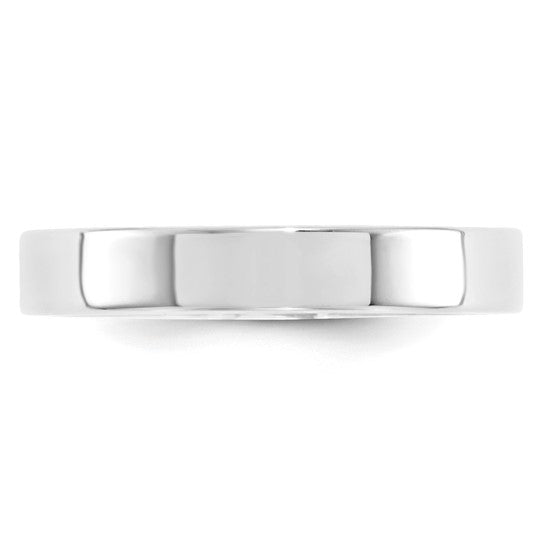 10kt White Gold 4mm Standard Weight Flat Comfort Fit Wedding Band Size 10