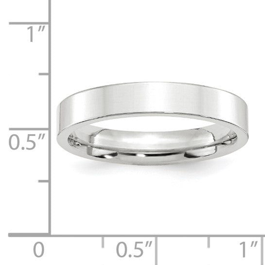 10kt White Gold 4mm Standard Weight Flat Comfort Fit Wedding Band Size 10
