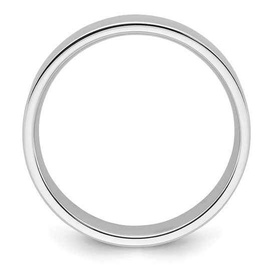 10kt White Gold 7mm Standard Weight Flat Comfort Fit Wedding Band Size 9