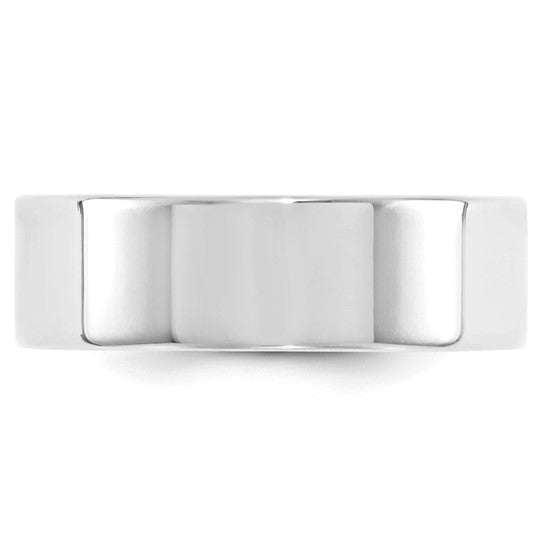 14kt White Gold 7mm Standard Weight Flat Comfort Fit Wedding Band Size 13