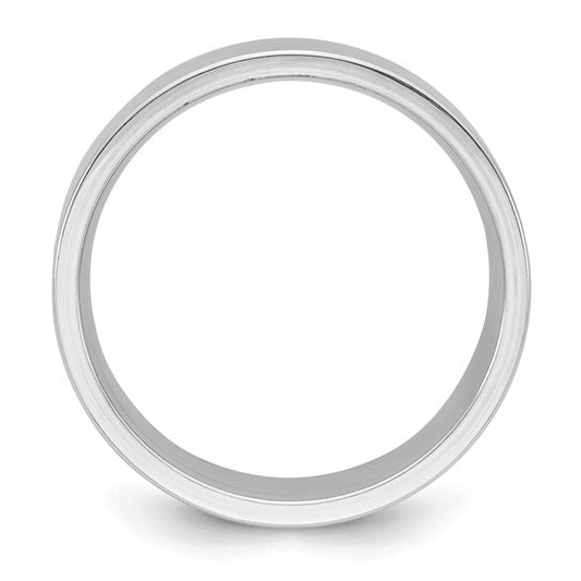 14kt White Gold 8mm Standard Weight Flat Comfort Fit Wedding Band Size 11.5