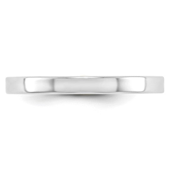 10kt White Gold 2.5mm Lightweight Flat Wedding Band Size 14