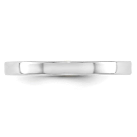 10kt White Gold 2.5mm Lightweight Flat Wedding Band Size 14