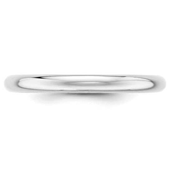 14kt White Gold 2.5mm Half-Round Wedding Band Size 5