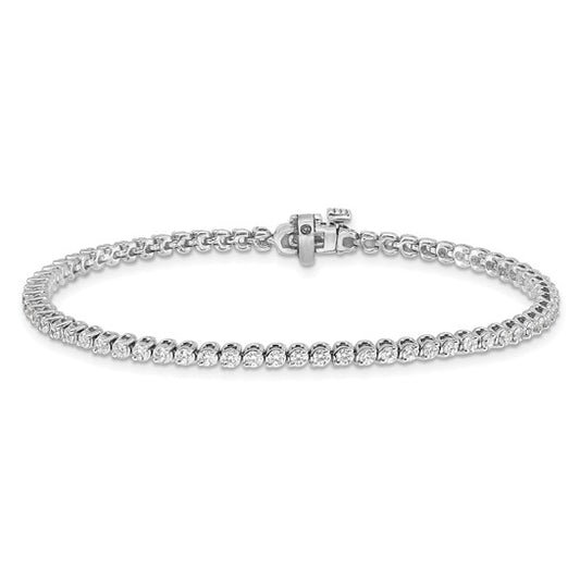 14kt White Gold Complete1.9 carat Round AAA Diamond 2-prong 7 inch Tennis Bracelet