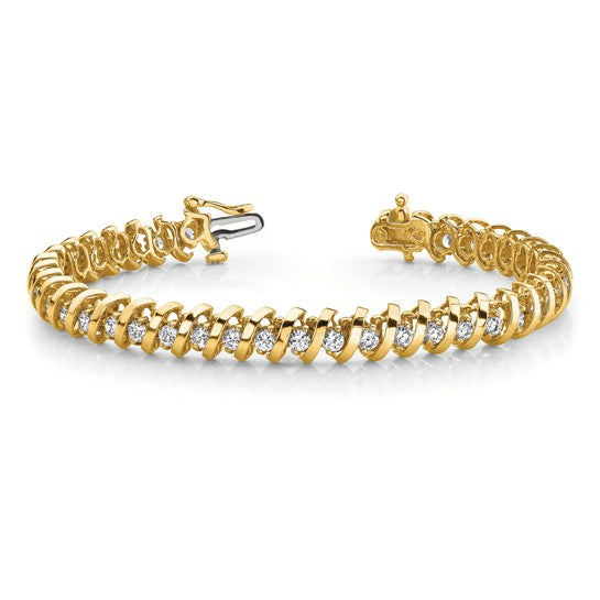 14kt Yellow Gold 3.3mm Diamond Tennis Bracelet Mounting