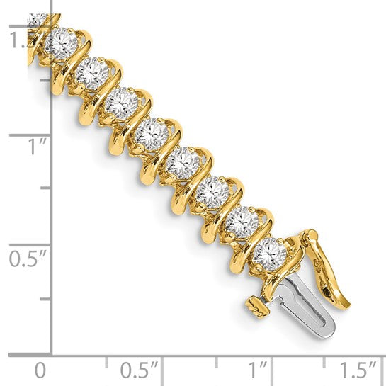 14kt Yellow Gold 3.3mm Diamond Tennis Bracelet Mounting