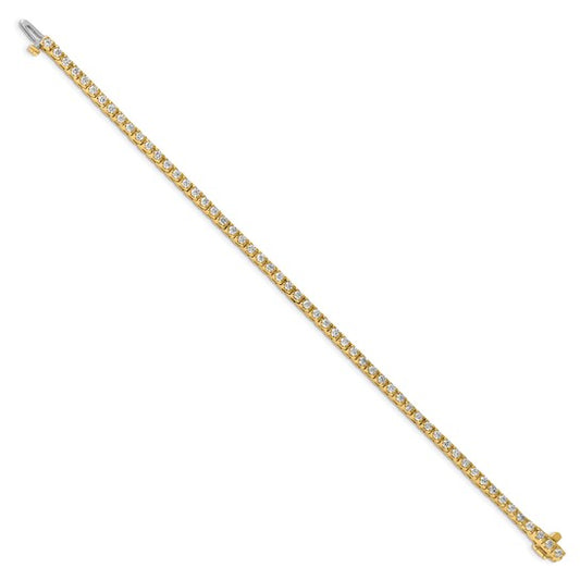 14kt Yellow Gold Complete 2.18 carat Round AAA Diamond 4-prong 7 inch Tennis Bracelet
