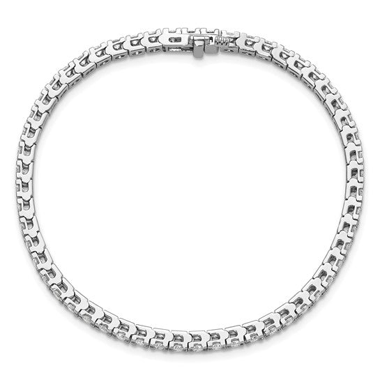14kt White Gold Complete 2.86 carat Round AA Diamond 4-prong 7 inch Tennis Bracelet