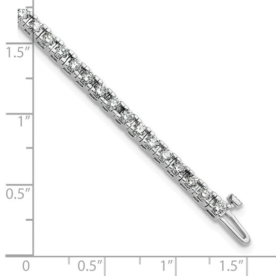 14kt White Gold Complete 2.86 carat Round AA Diamond 4-prong 7 inch Tennis Bracelet