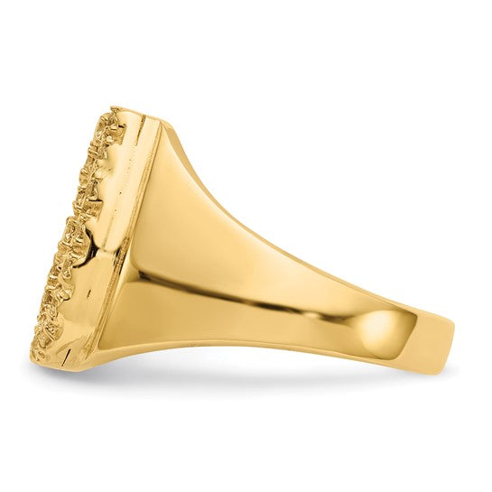 14kt Yellow Gold AA Diamond Men's Horse shoe Ring