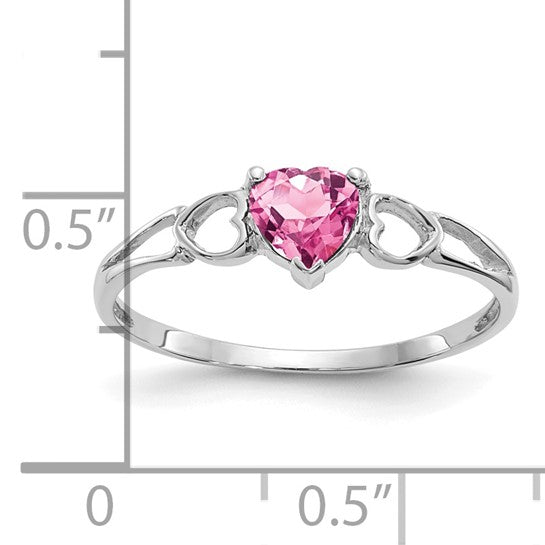 14kt White Gold Pink Tourmaline Birthstone Ring