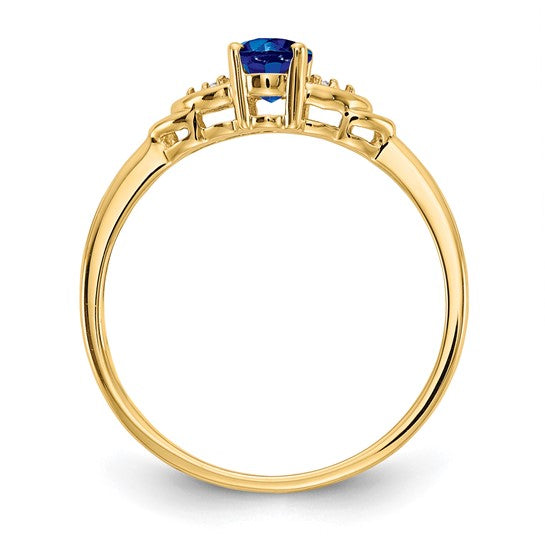 14kt Yellow Gold Sapphire and Diamond Ring