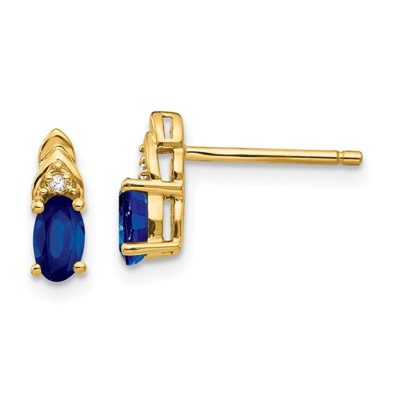 14kt Yellow Gold Sapphire and Diamond Earrings