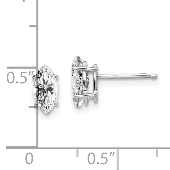 14kt White Gold 8x4mm Marquise Cubic Zirconia earring