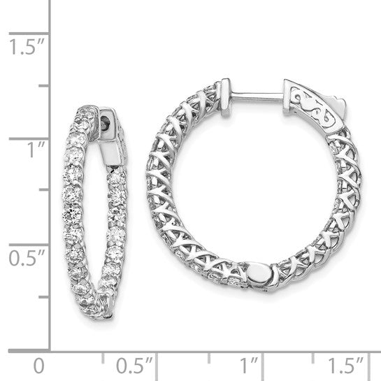 14kt White Gold Round Hoop w/Safety Clasp Earring Mountings